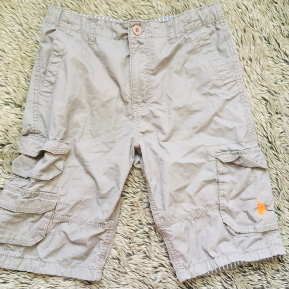U.S.POLO ASSN. boy’s gray cargo shorts size 12